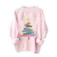 thumbnail image 2 of Maplenight Christmas Sweatshirts for Women Fleece Xmas Tree Graphic Crew Neck Sweatshirts Fall Winter Long Sleeve Casual Pullover Tops, 2 of 5