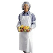 Ansell 28" X 45" White 1.75 Mil Embossed Polyethylene Disposable Apron (100 Per Box)