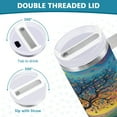 thumbnail image 4 of 40 oz Tumbler with Handle and Straw Lid Whimsical Tree Of Life Insulated Vacuum Water Bottle Stainless Steel Travel Cup, 4 of 8