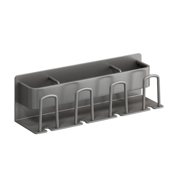 Advancent Soporte para cepillos de dientes, estante de Metal sin perforaciones, estante para de montado en la pared, accesorio autoadhesivo Accesorios de baño Gris Dos portavasos Advancent HA076445-01