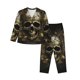 thumbnail image 1 of Balery Vintage Gold Leaf Skull Conjunto de Pijama con Estampado para Mujer, Conjunto de Dos Piezas con Manga Larga, Ropa de Dormir Suave con Bolsillos, Pijamas Cómodos-Large, 1 of 7