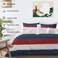 thumbnail image 4 of Red Navy Blue Stripe Bedding 3 Piece Duvet Cover Set Twin Size, Retro Farmhouse Striped Vintage Soft Microfiber Comforter Cover with Zipper Closure & Pillowcases, Wrinkle & FadeResistant Quilt Cover, 4 of 9
