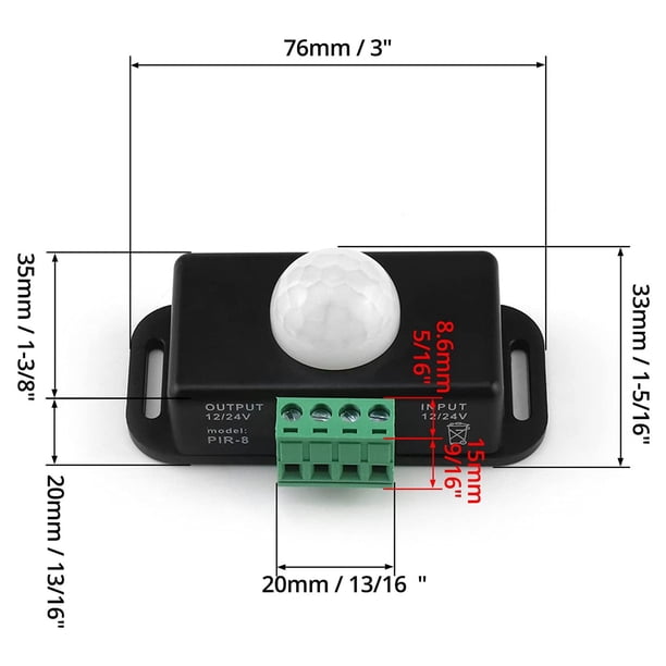 Motion Sensor Switch, 12V 24V PIR Sensor LED Switch Controller for Flexible LED Strips Light, 2 Pack Motion Sensor Switch, 12V 24V PIR Sensor LED Switch Controller for Flexible LED Strips Light, 2 Pack
