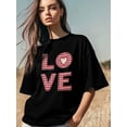 thumbnail image 3 of Camiseta de mujer, camisetas de manga corta, camisetas casuales, camisetas de cuello redondo con texto de amor para el Día de San Valentín para mujer, 3 of 8