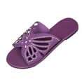 thumbnail image 2 of Quaouag Women's Rhinestone Sandals Slide Glitter Bling Casual Sandal Flat Open Toe Sparkle Slides, 2 of 5