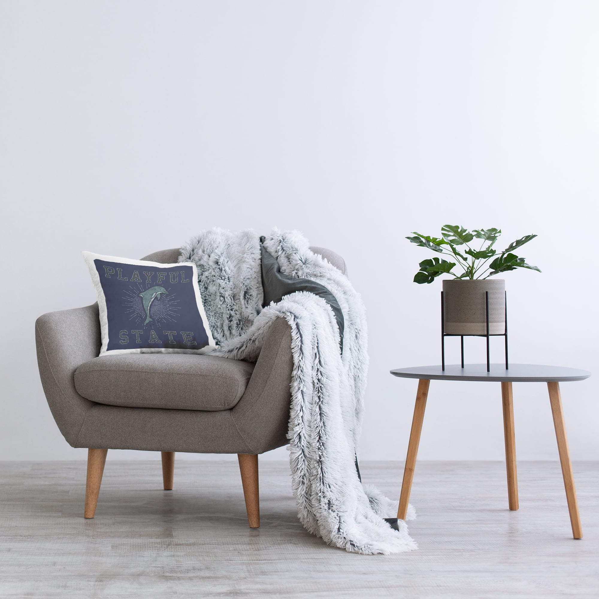 Stupell Industries Playful State Dolphin Decorative Printed Throw Pillow Design by Spirit Animals/Life Is High.