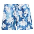 thumbnail image 4 of Trunks Surf & Swim Men's Floral Watercolor Print Drawstring Beach Pool Swim Shorts, 4 of 6