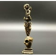 thumbnail image 4 of Pure Brass Angry Buddha Ward Off Bad Luck Small Statue Collect Chinese, 4 of 5