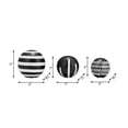 thumbnail image 4 of Patterned Ceramic Orbs for Shelf Home Decor - Geometric Sculpture for Bathroom, Office, and Living Room Centerpiece - Ornaments Accent for Coffee Table Display - Set of 3, 6", 5", 4", Black & White, 4 of 13