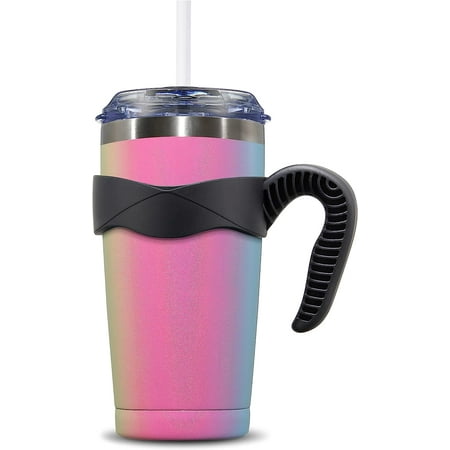 

20 oz Tumbler Mug with Lid and Straw Insulated Travel Coffee Mug with Handle Double Wall Stainless Steel Vacuum Coffee Tumbler Thermal Coffee Cup Navy Blue