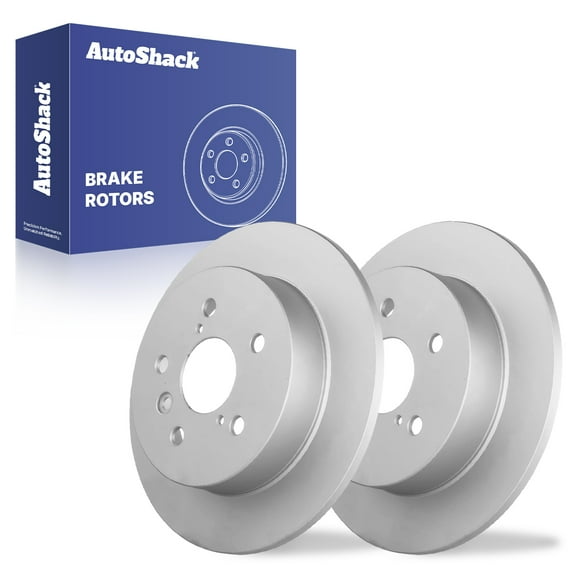 AutoShack Rear Solid Coated Brake Rotors 2-PC Set Replacement for 2018-2024 Toyota Camry ArmorStop 11.06" (281 mm)