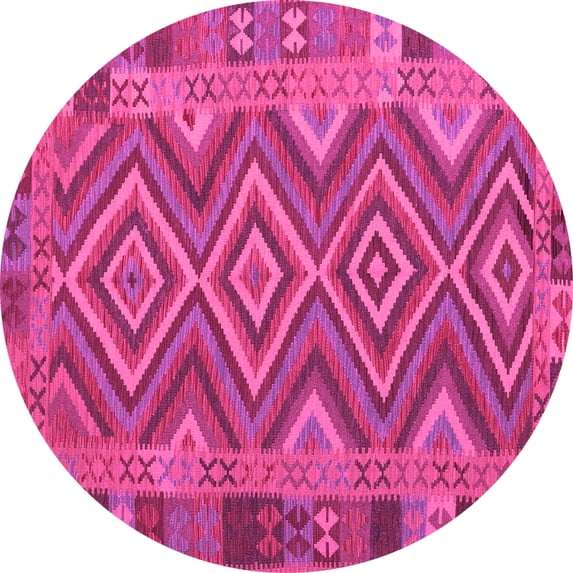 Ahgly Company Indoor Round Southwestern Pink Country Area Rugs, 3' Round