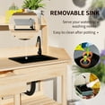 thumbnail image 3 of Outsunny Potting Bench Table, Includes Removable Outdoor Sink Station with Hose Hook Up, Wooden Work Station with Faucet, Drawer, Natural Wood, 3 of 9