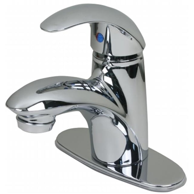 Robinet de Lavabo Chromé à Poignée Unique avec Drain Pop-Up