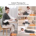 thumbnail image 2 of 18"x33" Weighted Heating Pad for Full Body Relief, 4lb Extra Weight, 6 Heat Levels, 2H Auto-off, Gray, 2 of 10