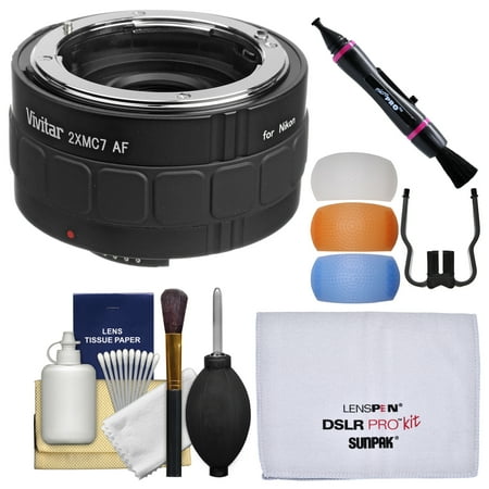 Camera Flash Lens Vivitar Series 1 2x 7 Elements Teleconverter with Flash Diffusers + Cleaning Kit for Nikon Digital SLR Cameras & Lenses ()