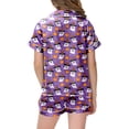 thumbnail image 4 of UAYOTSE Kids Home‑Wear Satin Pajama Outfit, Girls Button‑Up Collar Short‑Sleeve Top with Coordinating Shorts, Comfort‑Oriented Nightwear Set Size 2-3 Years, 4 of 5