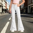 thumbnail image 2 of Uniform Pants for Girls Size 7 Flare Pants Dress Pants Kids School Uniform Bell Bottoms Back To School Clothes White, 2 of 6