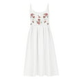 thumbnail image 4 of SYMOID Womens Bohemian Casual Sleeveless A - Line Floral Embroidered Lace Dress,White,Size Free Size, 4 of 9
