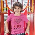thumbnail image 3 of Tee Hunt I Love My Dog Youth T-Shirt Best Friend Companion One of The Family Kids Grey, Pink, Medium, 3 of 5
