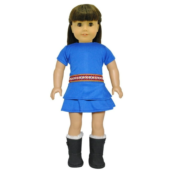 Doll Clothes - Blue Dress Fits American Girl Dolls, My Life Doll and other 18 inches Dolls