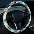 thumbnail image 2 of Christmas sled 14.5 Inch Printing PVC Leather Car Wheel Cover Steering Wheel Covers Auto Accessories, 2 of 6