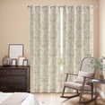 thumbnail image 3 of Beige Baroque Kitchen Curtains 84 Inch Length, Farmhouse Scroll Floral Pattern Art Grommet Top Bedroom Living Room Curtains, Light Filtering Cafe Curtain Drapes 2 Panels Set 84''x84'', 3 of 9