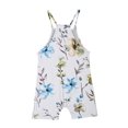 thumbnail image 3 of Odeerbi 5-14 Years Kids Girls Summer Jumpsuit Cute Floral Print Camisole Romper Casual Breathable Comfortable Overalls Bib Overall Shorts with Pockets, 3 of 5