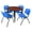 Cherry / Black / Blue, variant on Romig Arco 36 in. Square Breakroom Table- Maple Top, Black Base & 4 M Stack Chairs- Black