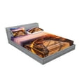 thumbnail image 2 of Ambesonne Landscape Fitted Sheet & Pillow Sham Set, Sunset in Nature Park, Full, Multicolor, 2 of 2