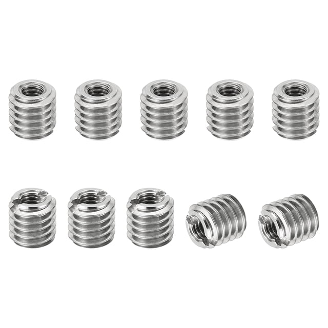 Unique Bargains Adaptateurs de Filetage Manchon Écrou Réducteur M6*1 Mâle vers M3*0.5 Femelle Insert de Réparation Écrou Vis Réducteur 6mm 10 Pcs