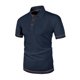 thumbnail image 2 of Blusa y camisa de manga corta con cuello vuelto para hombre, informal, de moda, de color liso, con botones, solapa y hebilla de gancho, camiseta de manga corta de poliéster para hombre., 2 of 5