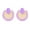 Purple, variant on Mightlink 1 Pair Women Earrings Fan-shaped Exaggerated Contrast Color Oil Drip Anti-allergy Bohemian Lightweight Stainless Ear Decoration Jewelry Vacation Earrings