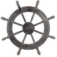 thumbnail image 4 of Nagina International Frosty Antique Junkyard Crafted Wooden Ship Wheel | Anchor Motiff | Pirate's Home Wall Decor (16 Inches), 4 of 6