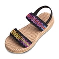 thumbnail image 7 of BOOMNY Girl's Sandals Open Toe Flat Sandals for Kids Adjustable Strap Cute Casual Summer Shoes, 7 of 7