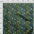thumbnail image 2 of oneOone Georgette Viscose Dark Teal Green Fabric Leaves & Floral Artistic Diy Clothing Quilting Fabric Print Fabric By Yard 42 Inch Wide, 2 of 4
