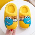 thumbnail image 2 of LIIPEE Girls Boys Slippers Fashion Comfort Cotton Cartoon Dinosaur Non- Plush Warm Shoes Toddler Cozy Party Slippers,Yellow,10-10.5 Years, 2 of 7