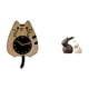 thumbnail image 1 of Reloj de pared con estatua de gato, figura de cerámica, decoración de mesa, madera y acrílico, mecanismo silencioso, adorno de , ideal para sa, 1 of 8