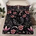 thumbnail image 2 of Homewish Jungle Groovy Flower Full Size Sheets for Adult, Cartoon Cat Animal Bed Sheets, Boho Rustic Farmhouse Sheet Sets, Ultra Soft Bedroom Decor, 4-Piece, 2 of 7