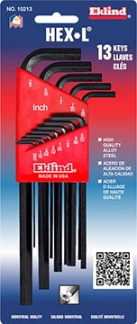 Eklind 10213 13-Piece SAE Hex-L Long Key Set .050'-3/8'