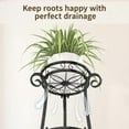thumbnail image 5 of 3 Tier Black Metal Plant Stand for Multiple Large Planters Indoor Outdoor Organizer, Heavy Duty Tall Flower Stand for Corner Patio Bathroom Office, Modern Sturdy Vertical Iron Rack, Cat Proof, 5 of 7