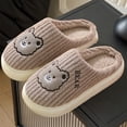thumbnail image 4 of Fesfesfes Womens Wide Dress Shoes Cotton Slippers Female Cute Girl Heart Fall And Winter Home Warm Indoor Non-Slip Thick-Soled Couple Home Plush Slippers 9-9.5(42-43), 4 of 7