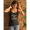 thumbnail image 3 of Camping Gift Let's Get Toasted Top Funny Camping Racerback Tank Top Medium Berry, 3 of 5