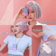 thumbnail image 2 of Compact USB Rechargeable Neck Fan, 3-Speed Portable Mini Fan for Travel & Outdoor Use (Blue/Pink), 2 of 5