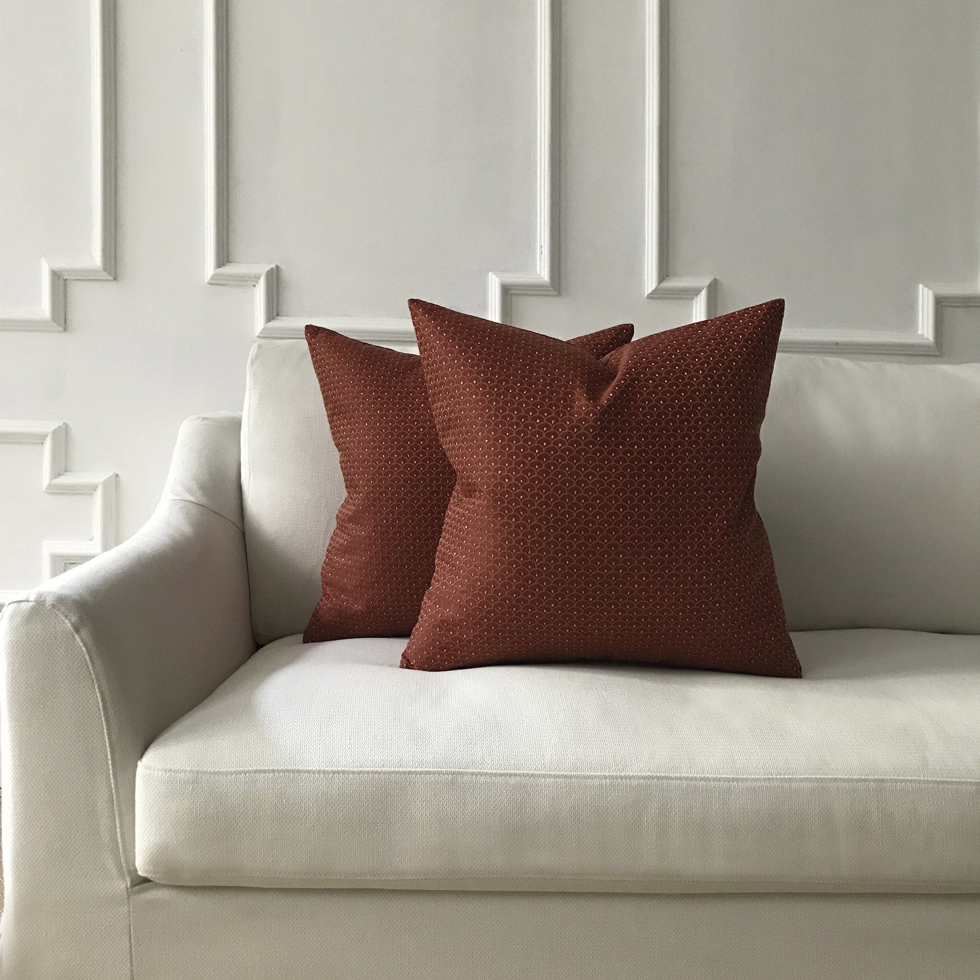 Burgundy and Gold French Geometric Throw Pillow Cover 22