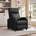 thumbnail image 3 of Alden Design Faux Leather Push Back Theater Recliner Chair with Footrest for Livingroom, Black, 3 of 11
