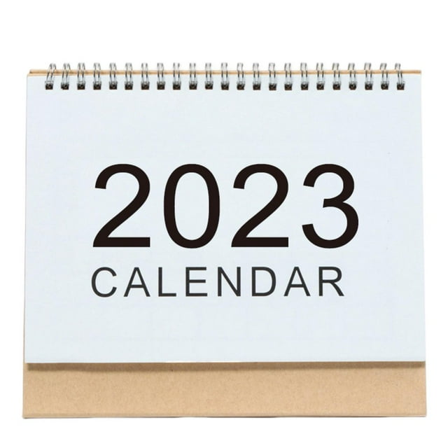 Desk Calendar Foldable Triangular Base Clear Printing 2023 New Year Bedroom Tabletop Calendar Home Decor for Daily Use