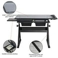 thumbnail image 5 of Waful Height Adjustable Drafting Draft Drawing Art Table Art Craft Artists Desk Tilting Glass Tabletop Paintings Work Station Artist Table -2 Storage Drawer for Reading, Writing Art Craft Work Station, 5 of 5