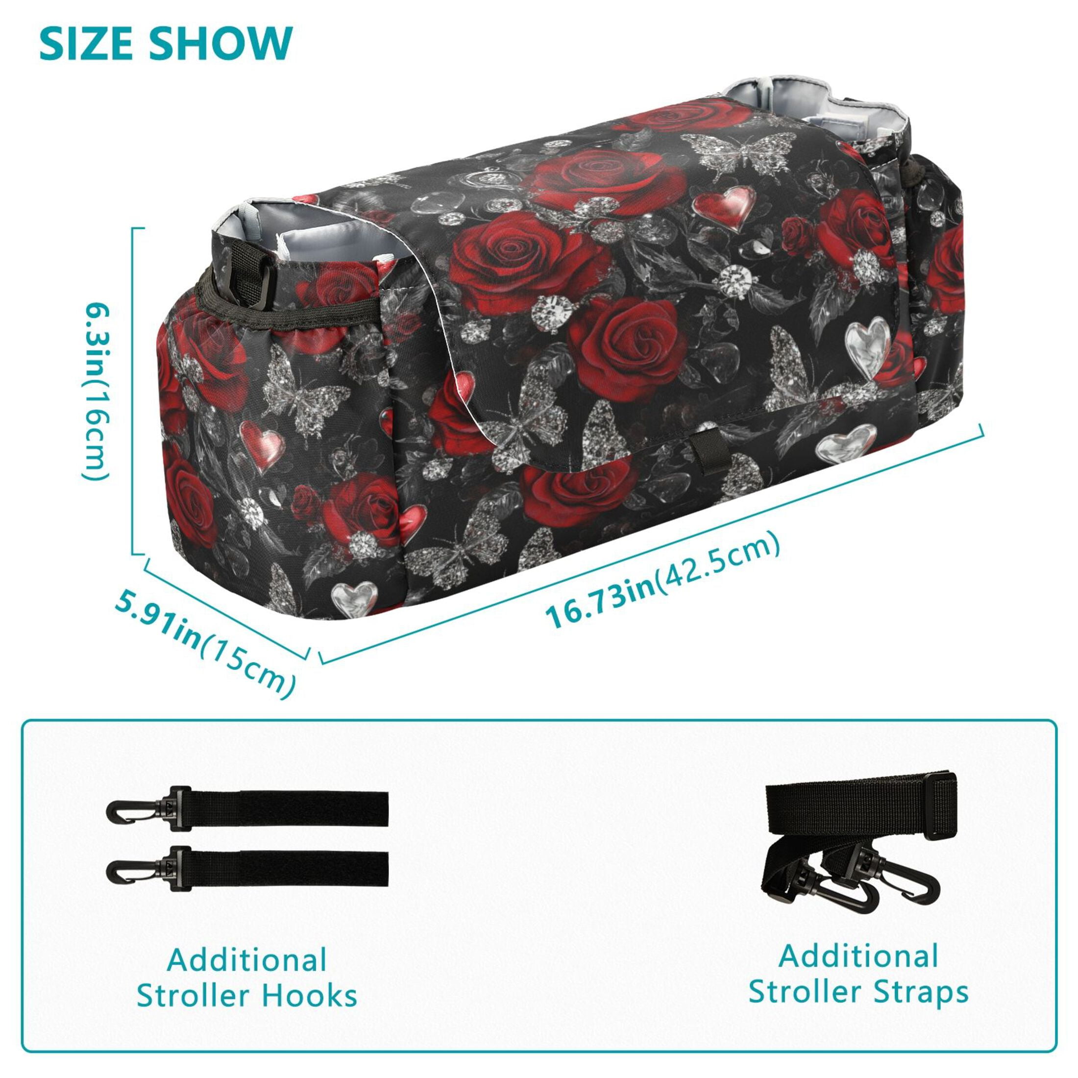 DIXRUYEE Stroller Organizer Romance in Bloom Printed