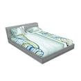 thumbnail image 2 of Ambesonne Abstract Fitted Sheet & Pillow Sham Set, Seashell Ornate Motifs, Full, Blue Green White, 2 of 2